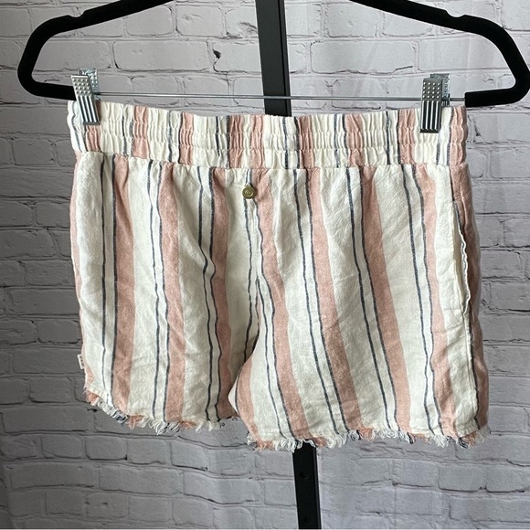 Piping Holt Striped Linen Blend Pull On Shorts Size 8 - Picture 2 of 5